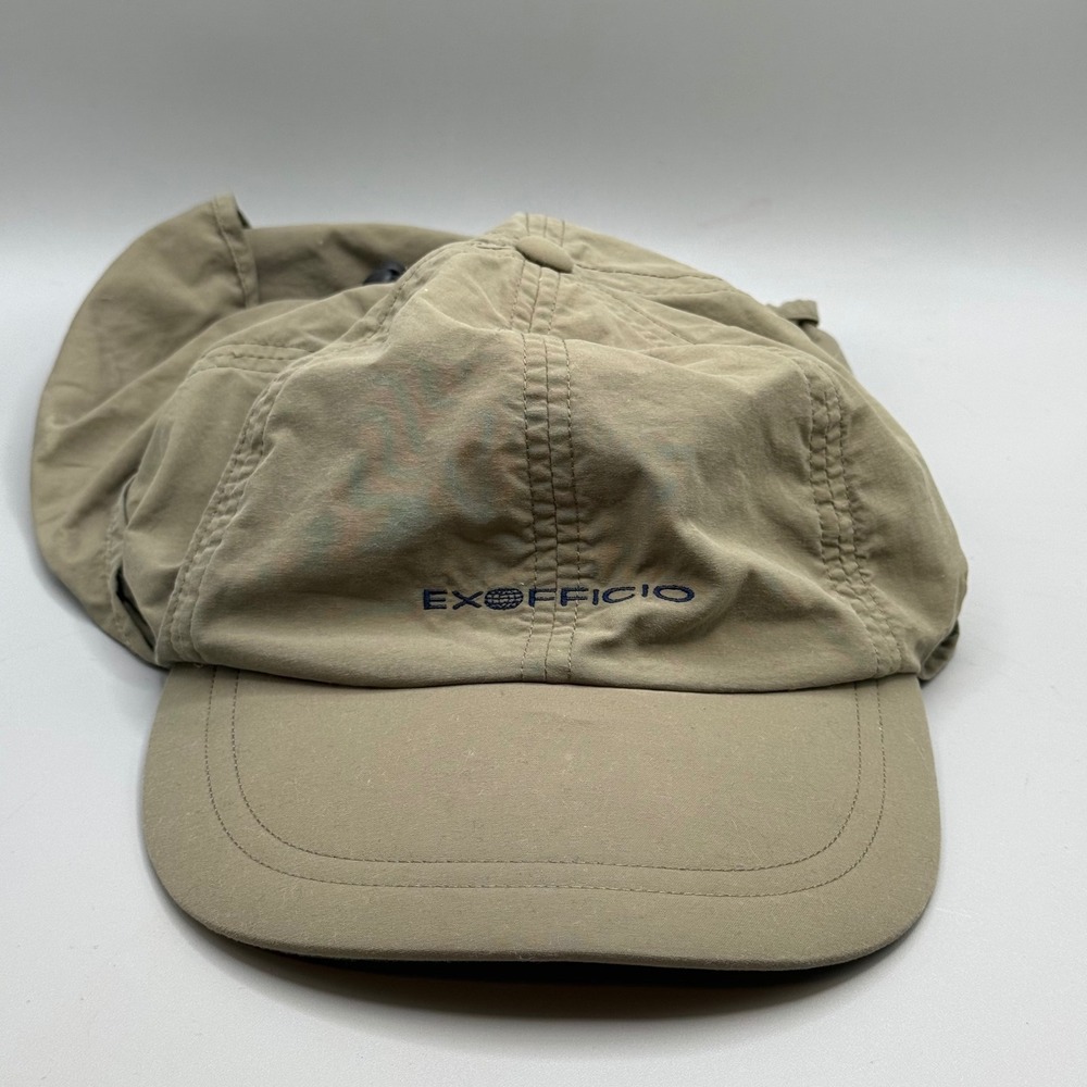 ExOfficio Buzz Off Insect Shield Sun Hat Tan Nylon Neck Flap Unisex One Size